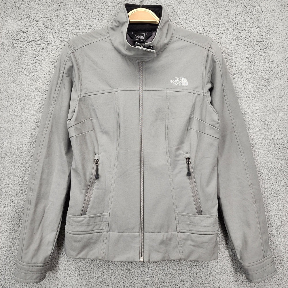 The North Face Womens Size Small Gray Full Zip‎ Softshell Jacket Coat